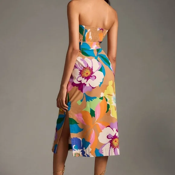 Maeve/ Anthropologie Floral Strapless Midi Skirt - Picture 3 of 11
